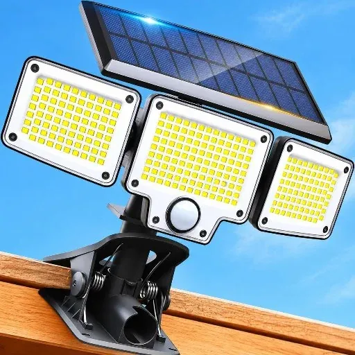 Clip on Solar Outdoor Flood Lights with Motion Sensor 3000mAh