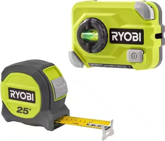 Ryobi Multi Surface Laser Level w/ 25-ft. Compact Tape Measure