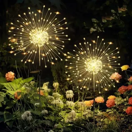 2-Pack GIGALUMI 120-LED Solar Fireworks Outdoor Light