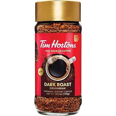 Select Accts: 3.5-Oz Tim Hortons Dark Roast Instant Coffee
