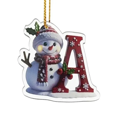 Snowman Letter Christmas Ornaments Personalized Decor