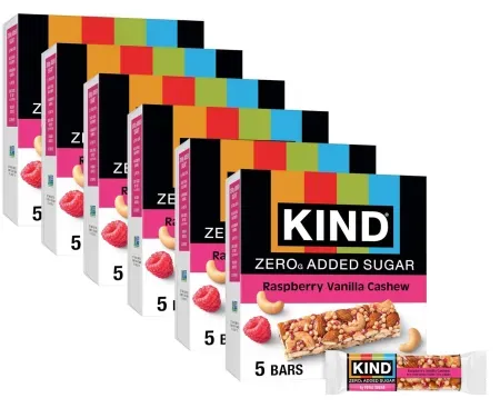 30-Count 1.2oz KIND ZEROg Added Sugar Snack Bars