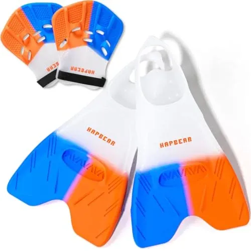 HAPBEAR Swim Fins & Hand Paddles Set