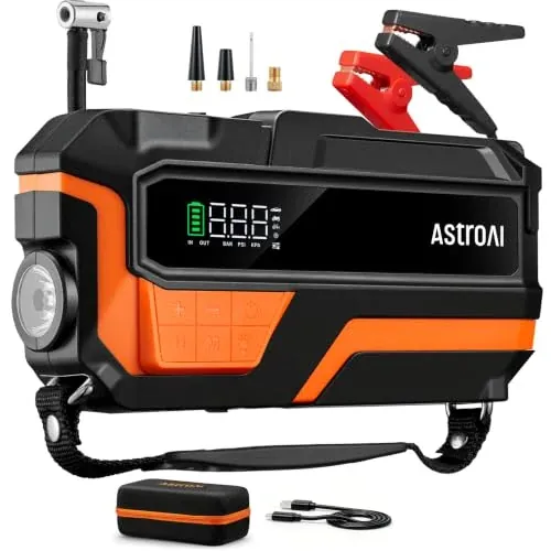 AstroAI M10 6000A Jump Starter w/ 150 PSI Air Compressor