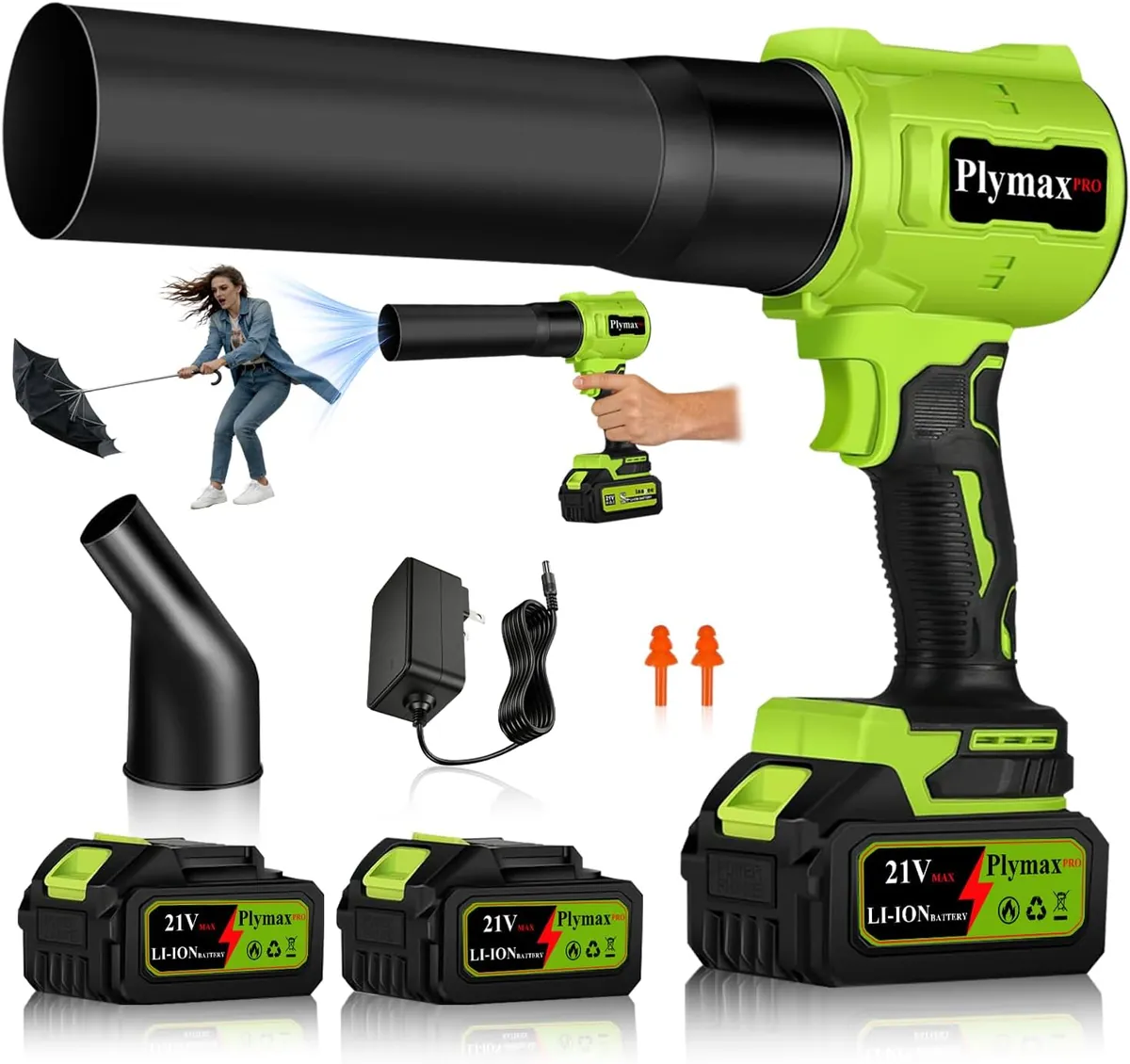 Plymax Cordless Leaf Blower Set – Green