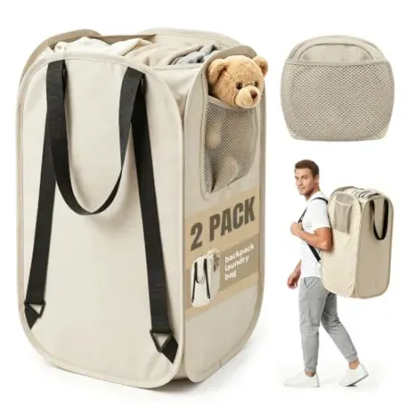 2-Count 76L HOUSE AGAIN Heavy-Duty Laundry Backpack Bags