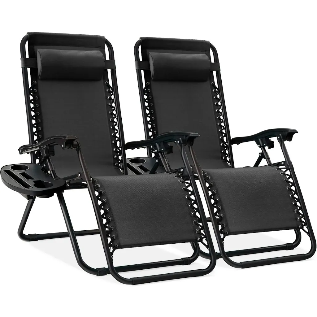 Best Choice Products Set of 2 Adjustable Zero Gravity Lounge Chair Recliners