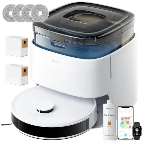 efant Robot Vacuum and Mop with 12000Pa Suction and 90-Day Self-Emptying