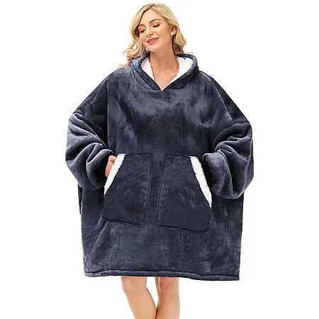 Kipswiza Oversized Wearable Blanket Hoodie (Dark Grey)