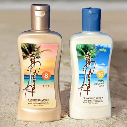 Panama Jack Golden Hour Duo Travel Sunscreen Lotion SPF 8 & 15 Suntan Sun Care Pack
