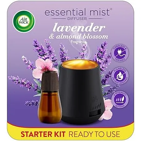 Air Wick Essential Oils Diffuser Mist Kit (Lavender & Almond Blossom)
