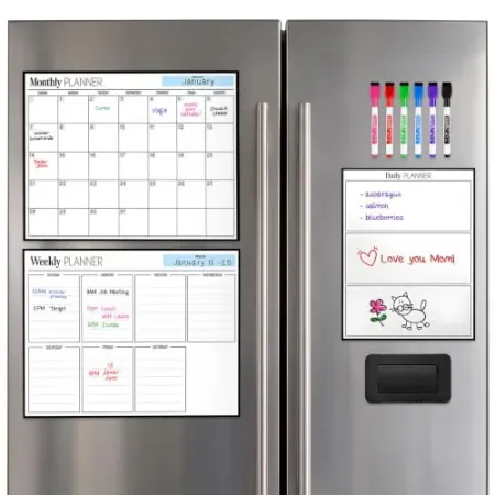 3-Piece Home & Me Magnetic Dry Erase Calendar Set w/ Markers & Eraser