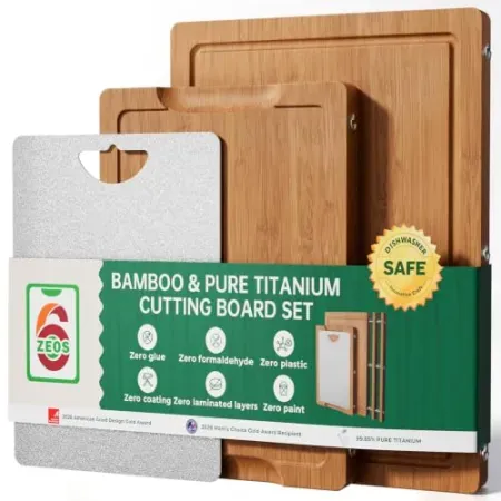 Rostfrei-Ti Bamboo Pure Titanium Cutting Board Set
