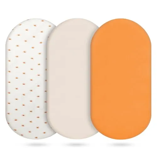 Vruelia Organic Muslin Cotton Bassinet Sheets 3-Pack