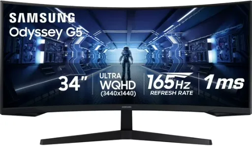 Samsung 34" Odyssey G55T WQHD 165Hz 1ms(MPRT) AMD FreeSync HDR Curved Gaming Monitor