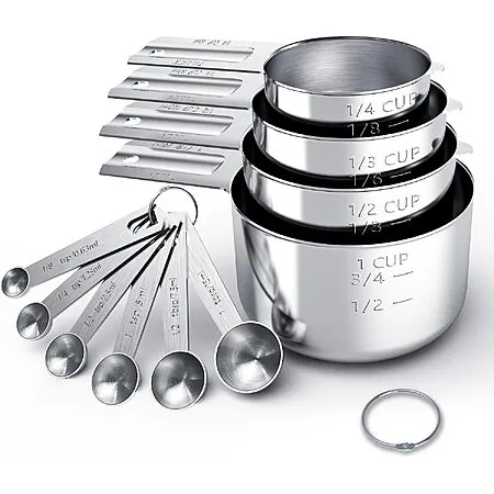 10-Pc TILUCK Stainless Steel Measuring Cups & Spoons Set