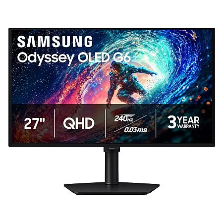 27" Samsung Odyssey G61SH QD-OLED 240Hz 0.03ms Gaming Monitor