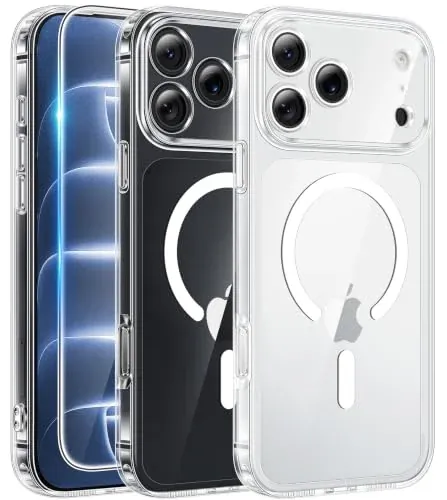 FNTCASE for iPhone 18 Pro / 17 Pro Clear Case with Screen Protector