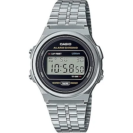 Casio Vintage 39mm Stainless Steel Watch w/ LED Illumination & Stopwatch