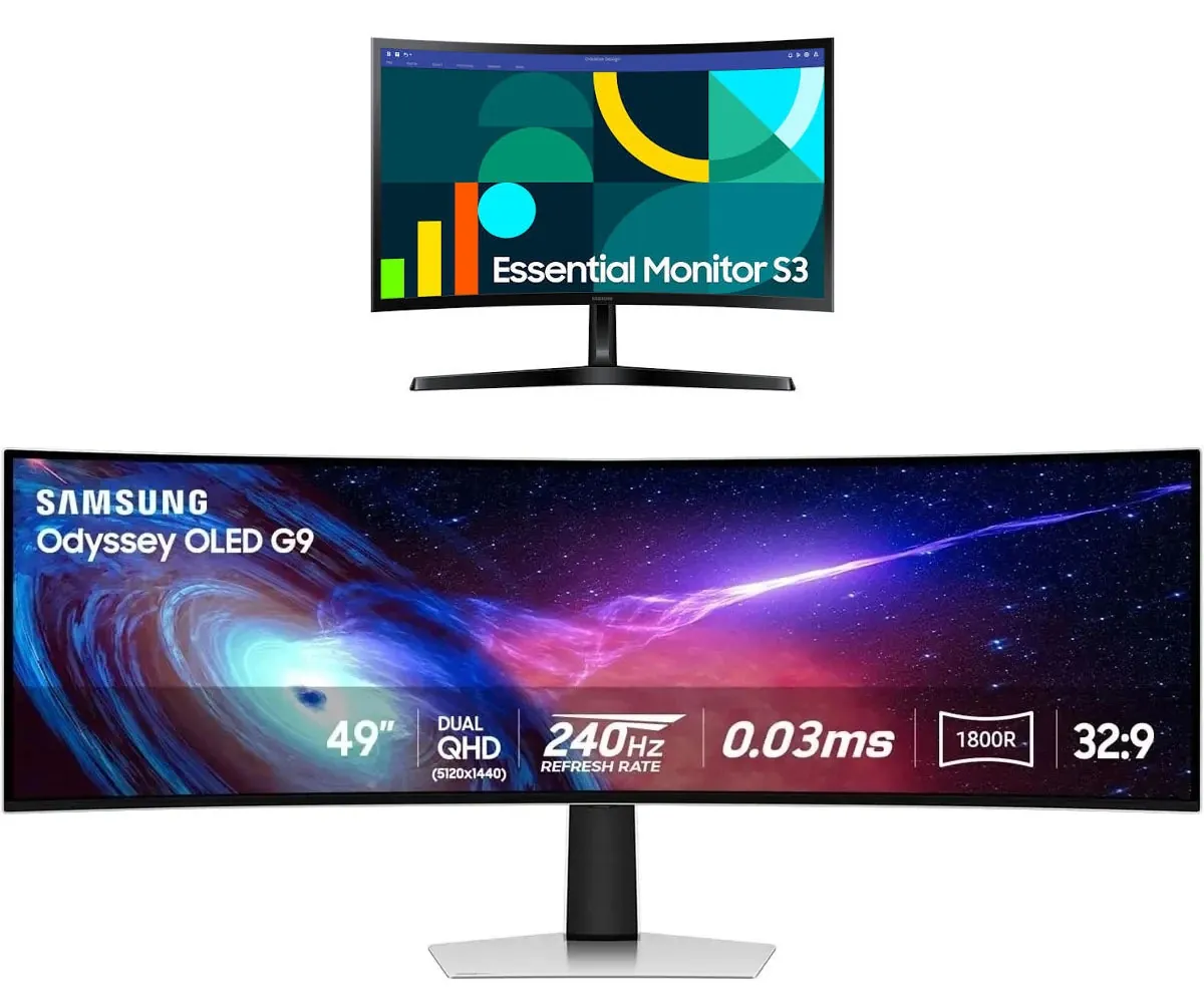 Samsung 49in Odyssey OLED G95C Monitor + 24in Monitor