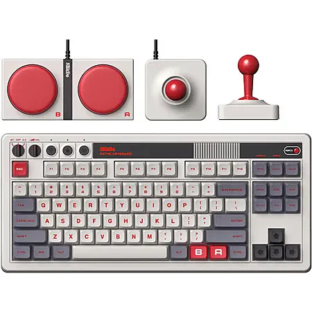 8BitDo 87-Key Retro Mechanical Wired/Wireless Keyboard w/ Joystick (N Edition)