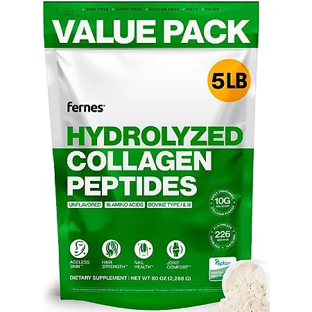 Select Amazon Accts: 5-Lbs. Fernes Hydrolyzed Collagen Peptides Protein Powder
