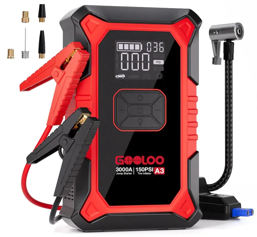 GOOLOO A3 Car Jump Starter w/ Air Compressor