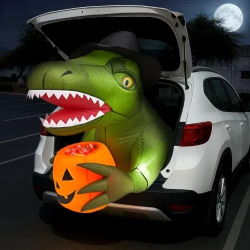 Minetom Trunk or Treat Inflatable T-Rex w/ LEDs 3.44'