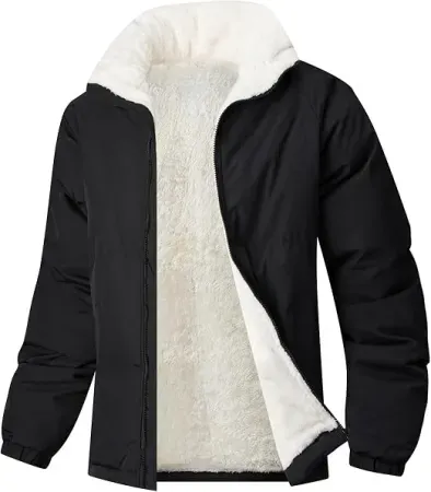 hathne Men's Fleece-Lined Full Zip Jacket
