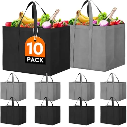 Reusable Grocery Shopping Bags -10pack