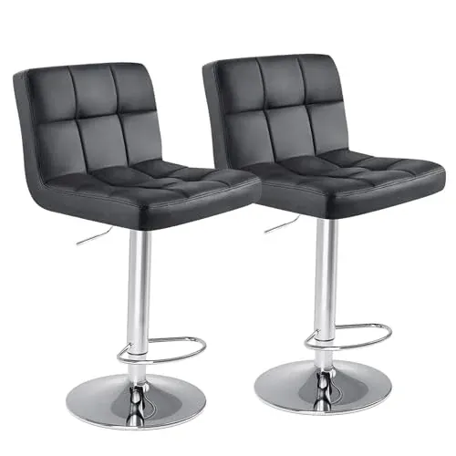 DUMOS Set of 2 Counter Height Bar Stools 24 Inch Saddle Bar Chairs