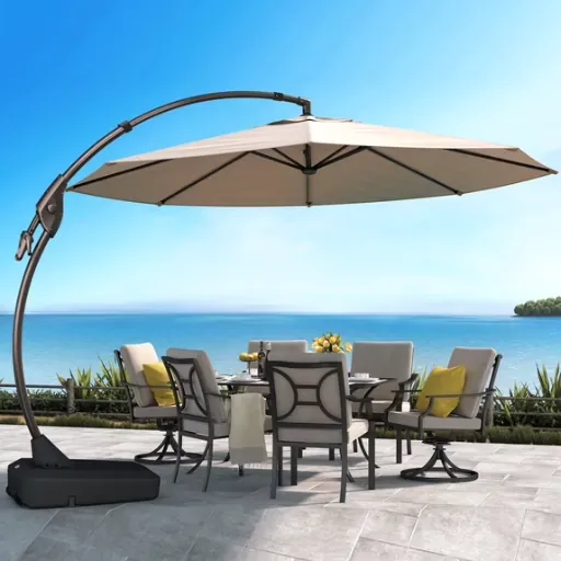 GRANDPATIO Deluxe Curvy Aluminum Cantilever Octagon Umbrella 12' Diameter