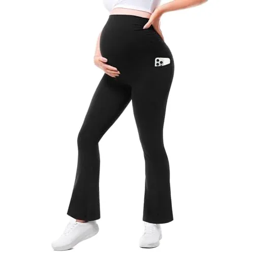 Walifrey Maternity Flared Leggings w/ Pockets