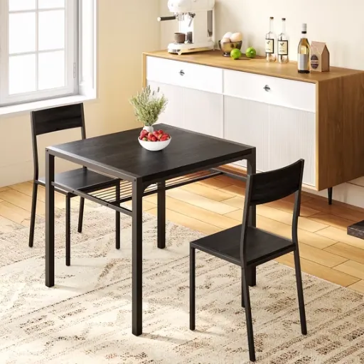 Lofka Dining Table Set for 2 to 4 with Storage Shelves