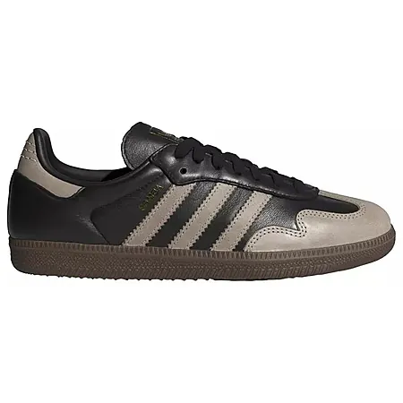 adidas Women's Samba OG Shoes (Core Black/Wonder Beige/Gold Met)