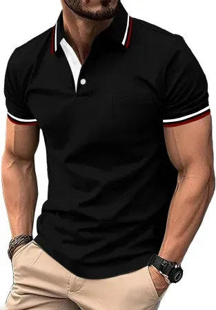 ZITY Men's Short Sleeve Golf Polo Shirt w/ Pocket