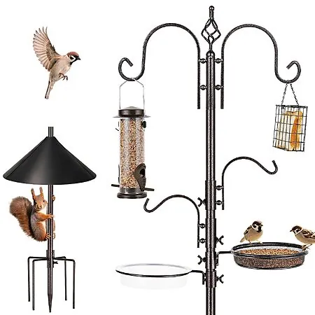 ERYTLLY 87" Bird Feeding Station w/ Suet Cage & Tube Feeder