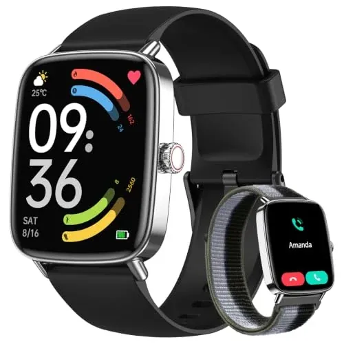 Woneligo 1.85" Smart Watch w/ 2 Bands