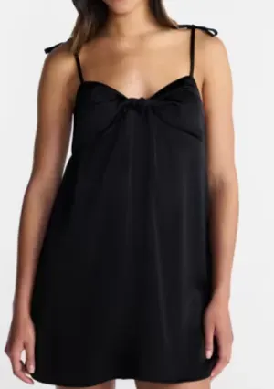 No Boundaries Women’s Knot Front Slip Mini Dress