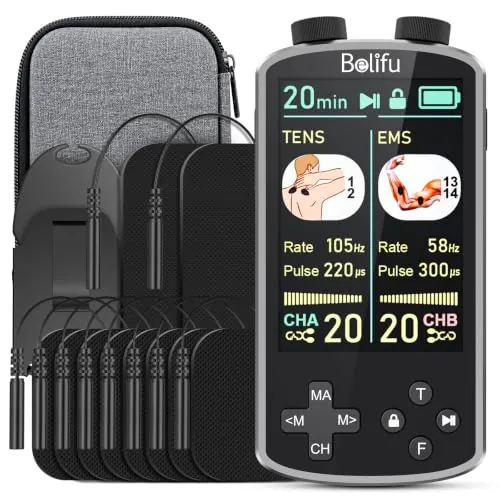 Belifu 4-in-1 TENS EMS Muscle Massager with Custom Frequency and Pulse