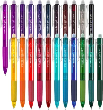 22-Count Vanstek 0.7mm Retractable Erasable Gel Pens