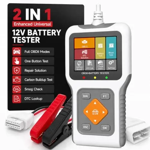 UJS 2-in-1 OBD2 Scanner and 12V Battery Tester