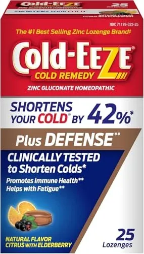 Cold-EEZE Plus Defense Zinc Lozenges 25-Count (Natural Citrus Elderberry)