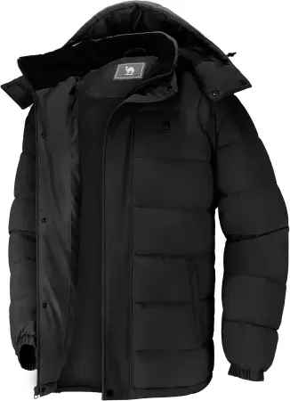 CAMELSPORTS Men's Quilted Winter Parka w/ Detachable Hood