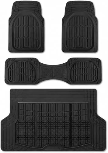 Motor Trend FlexTough LITE Rubber Car Mats Full Set with Cargo Liner