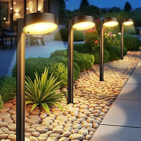 Prime: 6-pk Ahaorigin LED Waterproof Solar Outdoor Pathway Lights (Warm White)