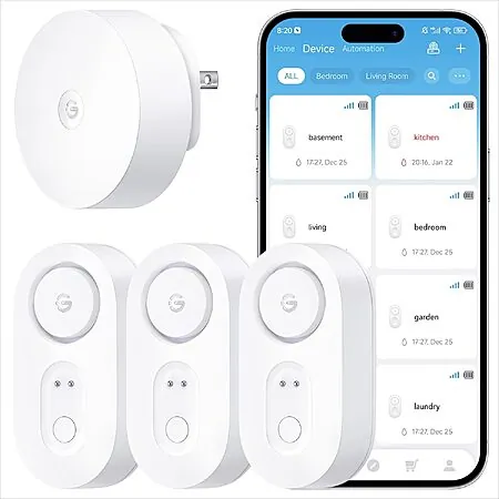 Prime Members: 3-Pk GoveeLife Smart Water Leak Detector 1s + WiFi Gateway Alarm