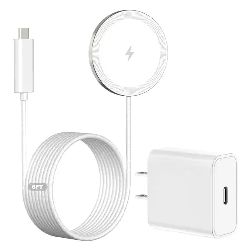 6FT Magnetic Wireless Charger Charging Pad 15W 1-Pack