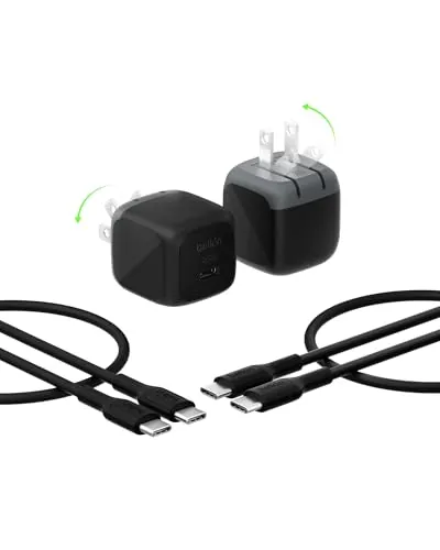 Belkin 45W Compact USB C Charger Block w/ 2 x 3.3 ft Cables 2-Pack