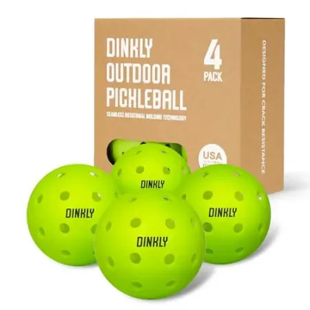 4-Pack Dinkly Pickleball Balls with Roto-Molded & Seamless Design
